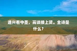 逸兴看中圣，高谈接上贤。全诗是什么？