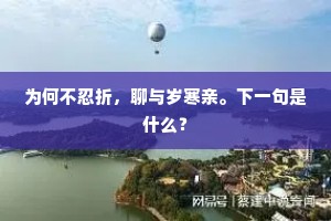 为何不忍折，聊与岁寒亲。下一句是什么？