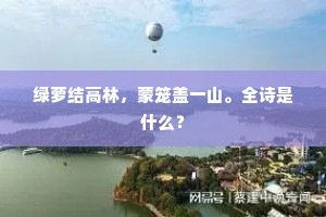 绿萝结高林，蒙笼盖一山。全诗是什么？