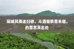 隔城风雨送归骖，斗酒笼鹅意未堪。的意思及出处