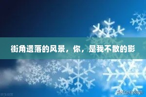 街角遗落的风景，你，是我不散的影