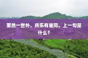 萧然一世外，所乐有谁同。上一句是什么？