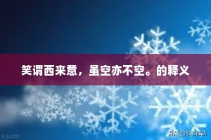 笑谓西来意，虽空亦不空。的释义