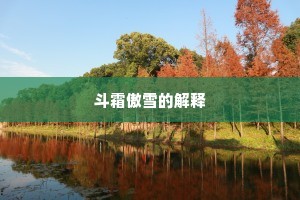 斗霜傲雪的解释