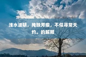 浅水波明，掩映芳痕，不似寻常夭灼。的解释
