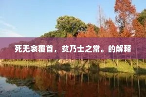 死无衾覆首，贫乃士之常。的解释