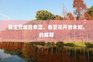 我坐荒城苦卑湿，春至花开曾未知。的解释