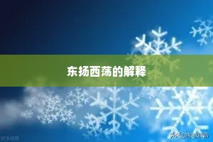 东扬西荡的解释