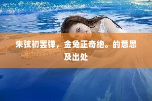 朱弦初罢弹，金兔正奇绝。的意思及出处