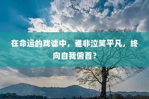 在命运的戏谑中，谁非泣笑平凡，终向自我俯首？