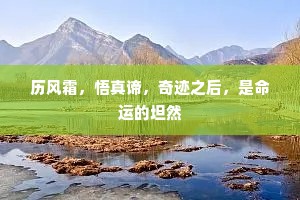 历风霜，悟真谛，奇迹之后，是命运的坦然