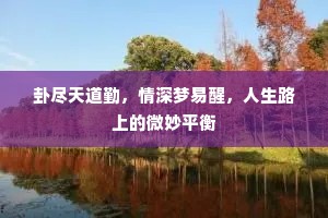 卦尽天道勤，情深梦易醒，人生路上的微妙平衡
