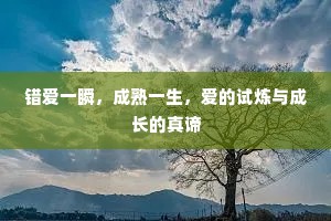 错爱一瞬，成熟一生，爱的试炼与成长的真谛