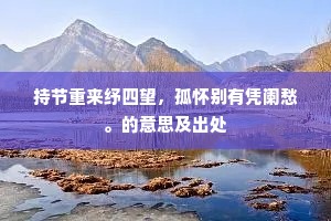 持节重来纾四望，孤怀别有凭阑愁。的意思及出处