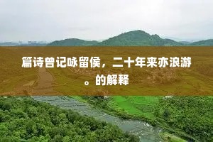 篇诗曾记咏留侯，二十年来亦浪游。的解释