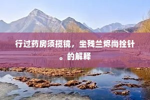 行过药房须揽镜，坐残兰烬尚拴针。的解释