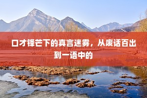 口才锋芒下的真言迷雾，从废话百出到一语中的