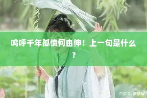 呜呼千年孤愤何由伸！上一句是什么？