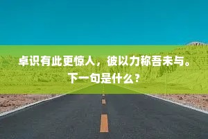 卓识有此更惊人，彼以力称吾未与。下一句是什么？