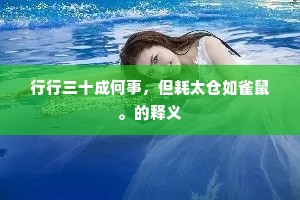 行行三十成何事，但耗太仓如雀鼠。的释义