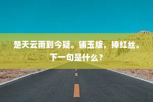 楚天云雨到今疑。铺玉版，捧红丝。下一句是什么？