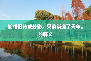始悟旧诗成卦影，只消崇道了天年。的释义