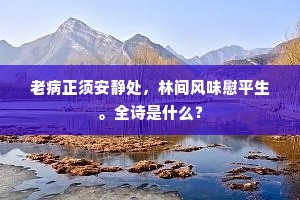 老病正须安静处，林间风味慰平生。全诗是什么？