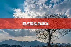 独占鳌头的释义