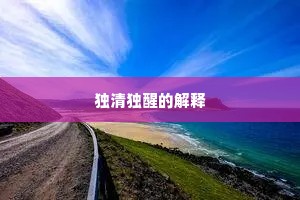 独清独醒的解释