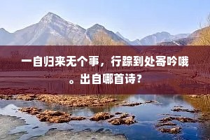 一自归来无个事，行踪到处寄吟哦。出自哪首诗？