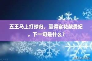 五王马上打球归，赢得宫花献贵妃。下一句是什么？