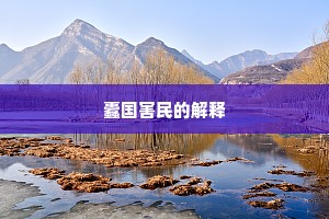 蠹国害民的解释