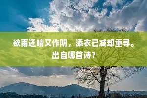 欲雨还晴又作阴，添衣已减却重寻。出自哪首诗？