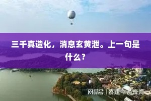 三千真造化，消息玄黄泄。上一句是什么？