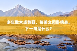 多年散木成劳薪，每羡文园卧病身。下一句是什么？