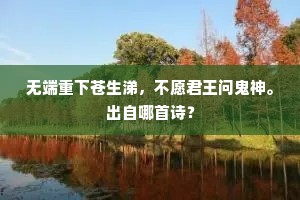 无端重下苍生涕，不愿君王问鬼神。出自哪首诗？