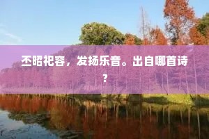 丕昭祀容，发扬乐音。出自哪首诗？