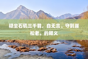 稳坐石矶三千载，自无言、守到崖松老。的释义