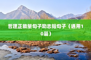 哲理正能量句子励志短句子（通用10篇）