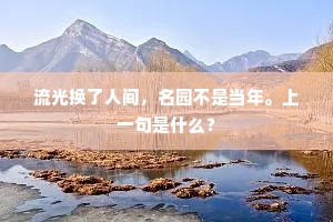 流光换了人间，名园不是当年。上一句是什么？