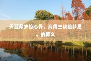 天涯频岁惊心骨，海角三秋接梦思。的释义