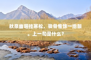 秋泉幽咽挂寒松，骏骨惟馀一绺鬃。上一句是什么？