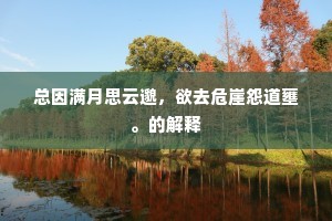 总因满月思云邈，欲去危崖怨道壅。的解释