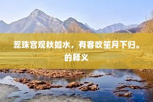 蕊珠宫观秋如水，有客吹笙月下归。的释义