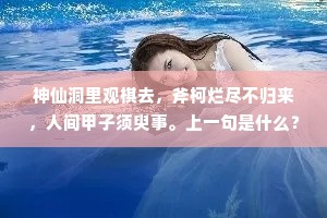 神仙洞里观棋去，斧柯烂尽不归来，人间甲子须臾事。上一句是什么？