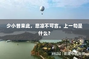 少小曾来此,悲凉不可言。上一句是什么? 少小曾来此,悲凉不可言。上一句是什么?