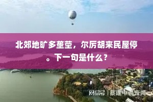 北郊地旷多垄茔，尔厉胡来民屋停。下一句是什么？
