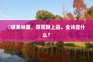 睠彼美林麓，荫膏腴上田。全诗是什么？