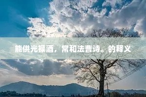 能供光禄酒，常和法曹诗。的释义