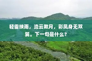 轻雷挟雨，流云欺月，彩凤身无双翼。下一句是什么？